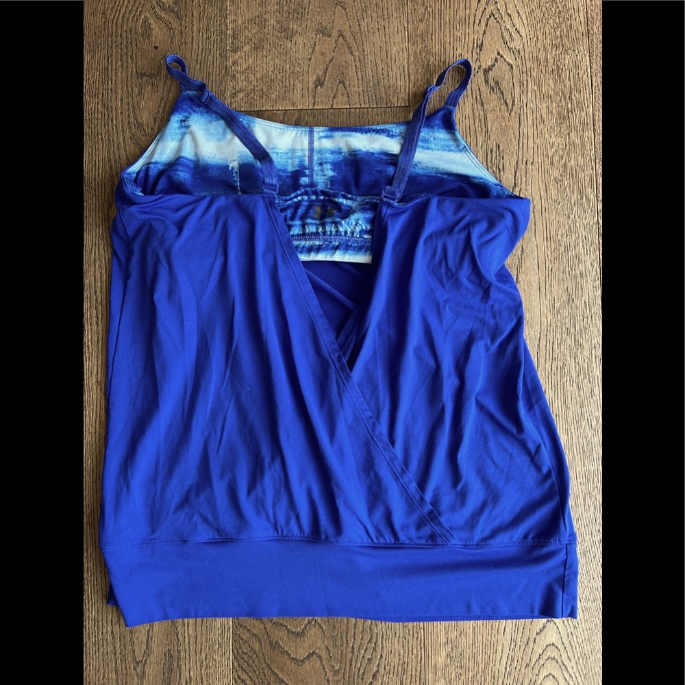 Under Armour, open back, built-in bra, adjustable strap